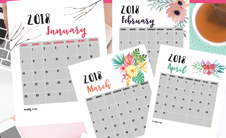 FREE 2018 Calendar Printables